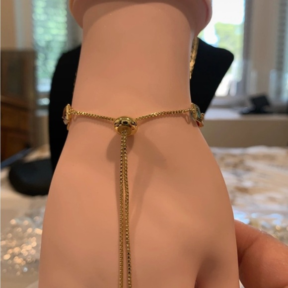 Elegant Gold Plated Multi-Color Gemstone Bracelet - Picture 4 of 4